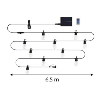 Girlanda solarna świetlna ogrodowa lampki LED solarne na balkon taras 6,5m 99-116 NEO TOOLS