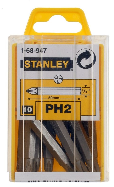 Końcówka PH2 długa 1/4" (10 szt.) Stanley 1-68-947