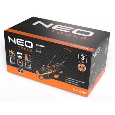 Kosiarka do koszenia trawnika elektryczna z mulczowaniem 1800W 44cm 45L NEO TOOLS 04-629