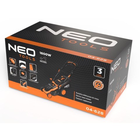 Kosiarka do koszenia trawy elektryczna z mulczowaniem 1600W 38cm 45L NEO TOOLS 04-628