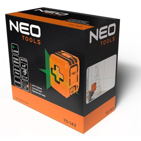 Laser Krzyżowy Samopoziomujacy 30m Etui Uchwyt Poziomica Laserowa NEO TOOLS 75-143 Laser Krzyżowy Samopoziomujacy 30m Etui Uchwyt Poziomica Laserowa NEO TOOLS 75-143