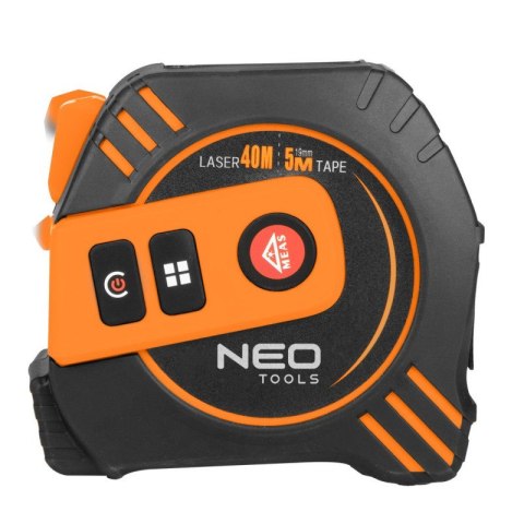 Miara zwijana taśma miernicza 5m z wbudowanym dalmierzem laserowym 40m NEO TOOLS 67-100 Miara zwijana taśma miernicza 5m z wbudowanym dalmierzem laserowym 40m NEO TOOLS 67-100