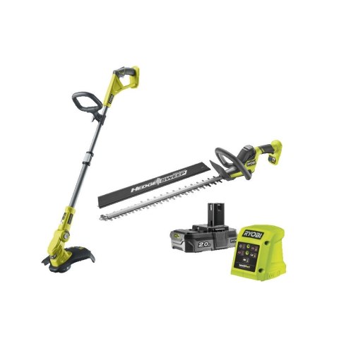 Nożyce do żywopłotu 55cm i podkaszarka 30cm 18V ONE+ w zestawie z akumulatorem 2.0Ah i ładowarką RY18LT18HTA-120 Nożyce do żywopłotu 55cm i podkaszarka 30cm 18V ONE+ w zestawie z akumulatorem 2.0Ah i ładowarką RY18LT18HTA-120
