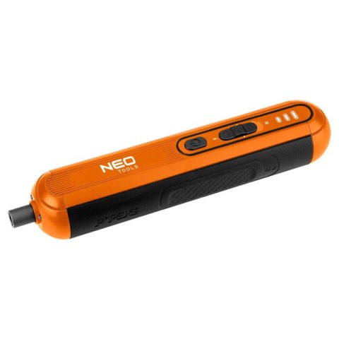 NEO TOOLS Wkrętak Akumulatorowy Śrubokręt 4V, USB-C + Zestaw Bitów Etui