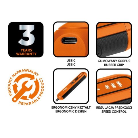 NEO TOOLS Wkrętak Akumulatorowy Śrubokręt 4V, USB-C + Zestaw Bitów Etui
