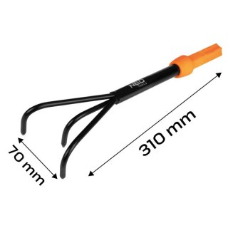 PAZURKI małe widełki 3 ZĘBY STAL węglowa BEZ TRZONKA Click System NEO TOOLS 95-076