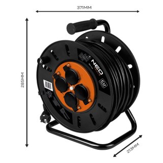 PRZEDŁUŻACZ BĘBNOWY 40M 3x2.5mm2 IP44 E/F DO 3600W 4 GNIAZDA NEO TOOLS