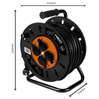PRZEDŁUŻACZ BĘBNOWY 50M 3x2.5mm2 IP44 E/F DO 3600W 4 GNIAZDA NEO TOOLS