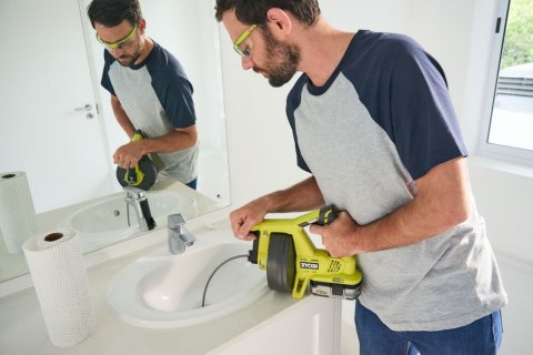 PRZEPYCHACZ DO RUR AKUMULATOROWY SPIRALA KANALIZACYJNA R18DA-0 RYOBI