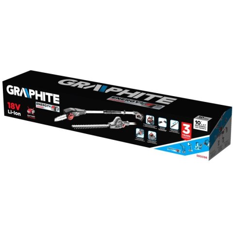 Pilarka nożyce na wysięgniku akumulatorowa elektryczne do żywopłotu Graphite 58G098 Pilarka nożyce na wysięgniku akumulatorowa elektryczne do żywopłotu Graphite 58G098