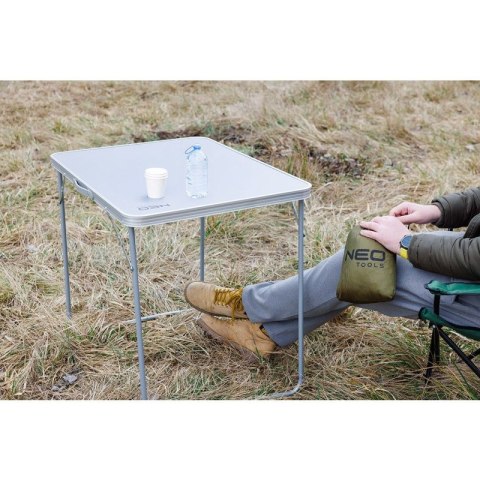 Stolik Turystyczny Składany Przenośny STÓŁ Biwakowy Aluminiowy MDF 80x60cm NEO TOOLS 63-183