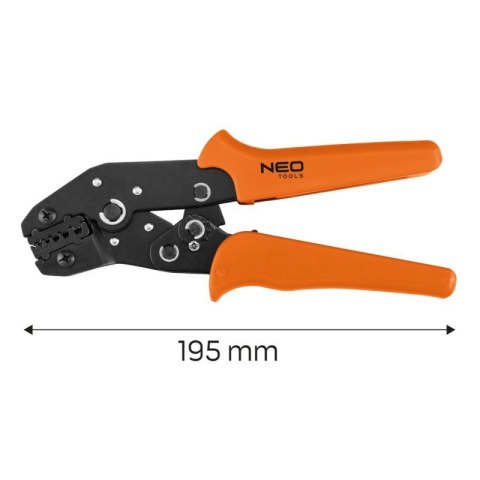 Szczypce do zaciskania końcówek tulejkowych wytrzymałe 0.25-6 mm2 NEO TOOLS 01-544 Szczypce do zaciskania końcówek tulejkowych wytrzymałe 0.25-6 mm2 NEO TOOLS 01-544