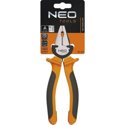 Szczypce uniwersalne wysokiej jakości stal izolowane 180mm NEO TOOLS 01-011