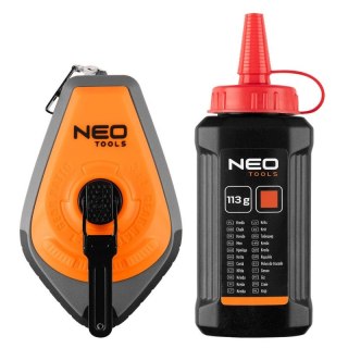 Sznurek traserski z przekładnią 3:1 + kreda czerwona barwnik NEO TOOLS