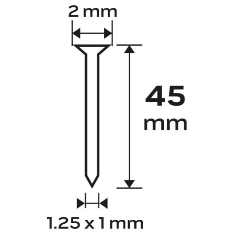 GWOŹDZIE GALWANIZOWANE DO ZSZYWACZA PNEUMATYCZNEGO (14-570), GA18, TYP 300 (F), DŁUGOŚĆ 45 MM, 4000 14-657 NEO TOOLS GWOŹDZIE GALWANIZOWANE DO ZSZYWACZA PNEUMATYCZNEGO (14-570), GA18, TYP 300 (F), DŁUGOŚĆ 45 MM, 4000 14-657 NEO TOOLS