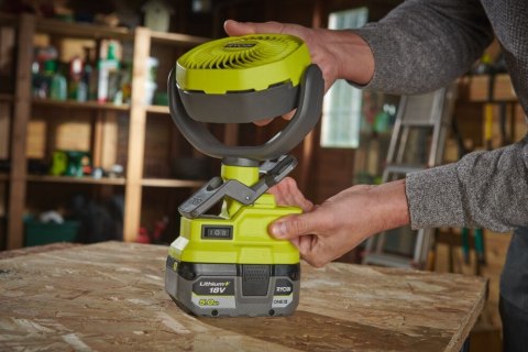 Wentylator wiatrak Zaciskowy biurkowy 10cm Akumulatorowy 18V ONE+ RCF18-0 RYOBI Wentylator wiatrak Zaciskowy biurkowy 10cm Akumulatorowy 18V ONE+ RCF18-0 RYOBI