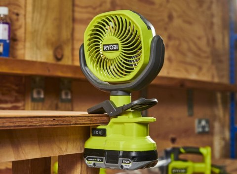 Wentylator wiatrak Zaciskowy biurkowy 10cm Akumulatorowy 18V ONE+ RCF18-0 RYOBI Wentylator wiatrak Zaciskowy biurkowy 10cm Akumulatorowy 18V ONE+ RCF18-0 RYOBI