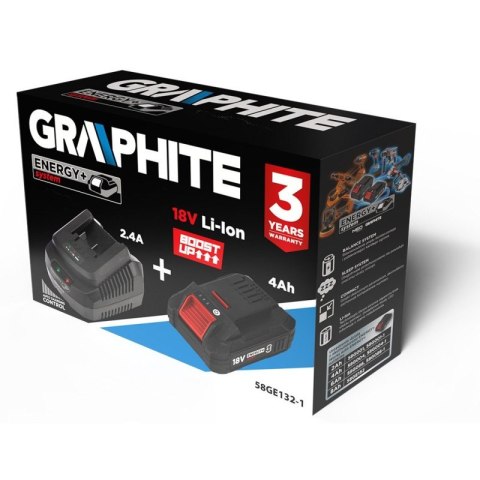Zestaw Akumulator 4Ah + Ładowarka - Bateria BOOST UP - GRAPHITE NEO Energy+
