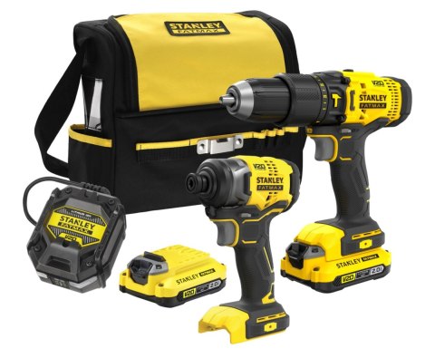 Zestaw STANLEY FATMAX V20 Wiertarko-Wkrętarka SFMCD711, Zakrętarka Udarowa SFMCF800, 2x2,0Ah SFMCK465D2S-QW