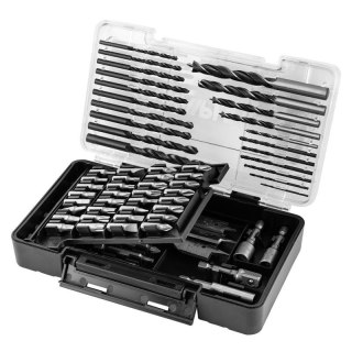 Zestaw Wierteł i Bitów Nasadki 66 elementów do Drewna Metalu GRAPHITE 56H619
