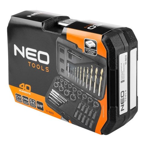 Zestaw do uszkodzonych śrub z wiertłami i wykrętakami 40 elem. NEO TOOLS 11-923