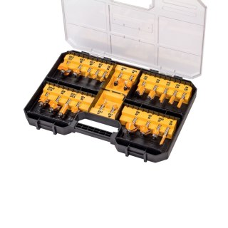 Zestaw frezów - trzonek 8 mm + kaseta do przechowywania z przezroczystym wiekiem 22-elementowy DEWALT DT90017