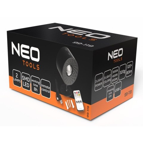 Lampa wewnętrzna LED ścienna kinkiet + pilot 2500mAh LAMPKA NEO Tools 99-119 Lampa wewnętrzna LED ścienna kinkiet + pilot 2500mAh LAMPKA NEO Tools 99-119