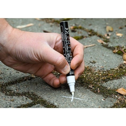 MARKER BUDOWLANY, BIAŁY, PERMANENTNY, WODOODPORNY, LAKIEROWY, ALUMINIOWY, WIELOKROTNOŚĆ 12 SZT.