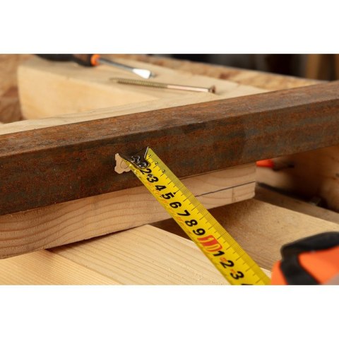 MIARA ZWIJANA STALOWA 7,5 M X 25 MM, AUTO BLOKADA, PRZYCISK STOP, MAGNES 67-234 NEO TOOLS