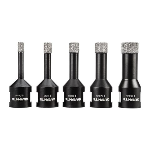 OTWORNICA DIAMENTOWA KORONKA M14 ZESTAW 6-16mm DO GLAZURY GRESU CEGŁY ETUI GRAPHITE 55H319