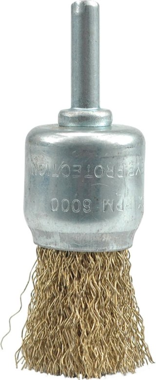 SZCZOTKA PĘDZELKOWA ŚREDNICA CZOŁOWA 24MM DRUT KARBOWANY NA TRZPENIU VOREL 06992