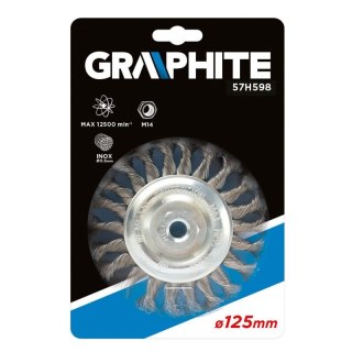 Szczotka druciana tarczowa na szlifierkę 125mm X M14, INOX Graphite 57H598