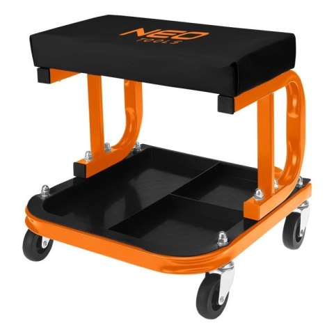 TABORET WARSZTATOWY STOŁEK ROBOCZY KRZESŁO KÓŁKA 360° PÓŁKA NA NARZĘDZIA NEO TOOLS 11-604