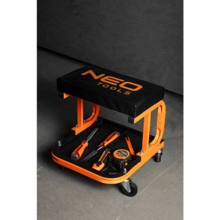 TABORET WARSZTATOWY STOŁEK ROBOCZY KRZESŁO KÓŁKA 360° PÓŁKA NA NARZĘDZIA NEO TOOLS 11-604