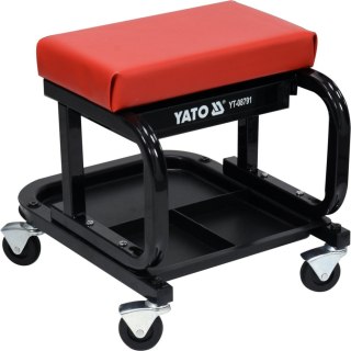 TABORET WARSZTATOWY Z SZUFLADĄ NA KÓŁKACH OBITY WINYLEM YATO YT-08791