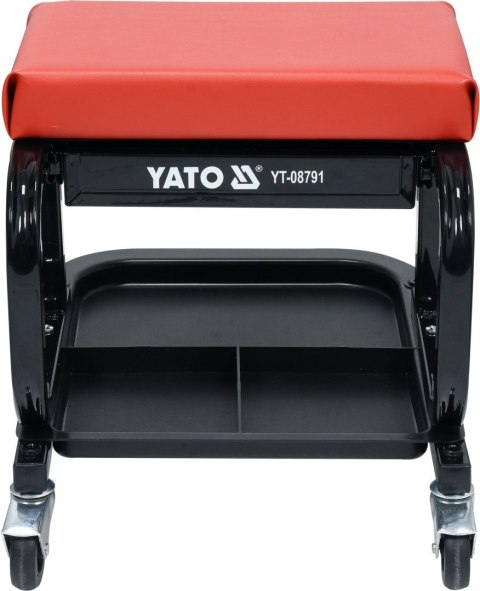 TABORET WARSZTATOWY Z SZUFLADĄ NA KÓŁKACH OBITY WINYLEM YATO YT-08791