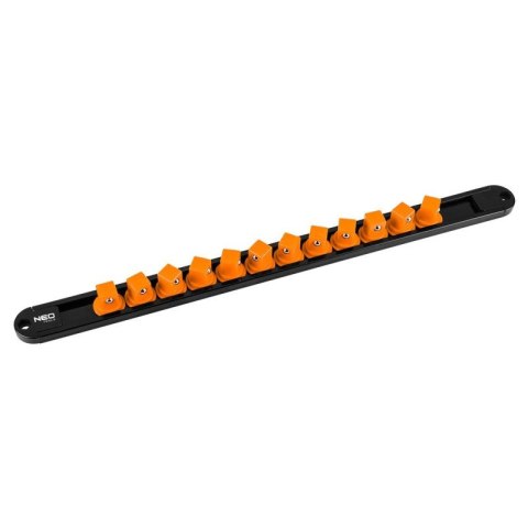 UCHWYTY NA NASADKI LISTWA 1/4", 3/8", 1/2" - ZESTAW 6 SZT. 08-002 NEO TOOLS UCHWYTY NA NASADKI LISTWA 1/4", 3/8", 1/2" - ZESTAW 6 SZT. 08-002 NEO TOOLS