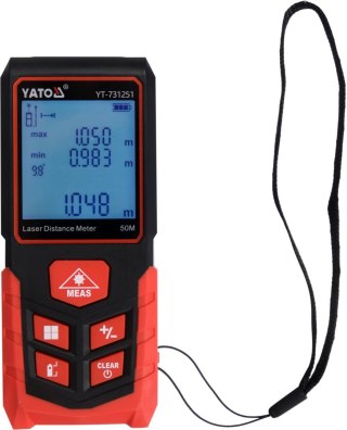 YATO DALMIERZ LASEROWY CYFROWY MIERNIK ODLEGŁOŚCI 50M LCD AAA YT-731251