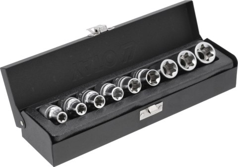 YATO - KLUCZE NASADOWE TORX E10-E24 SKRZYNKA 9 ELEMENTÓW