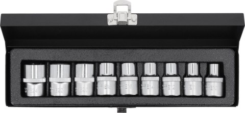 YATO - KLUCZE NASADOWE TORX E10-E24 SKRZYNKA 9 ELEMENTÓW