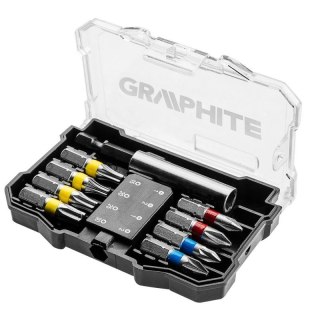 ZESTAW BITÓW BITY 10 ELEMENTÓW KOŃCÓWKI WKRĘTAKOWE PH PZ TX GRAPHITE 56H614