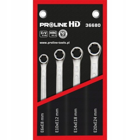 KLUCZE OCZKOWE TORX KOMPLET $ SZTUKI E6-E24, PROLINE KLUCZE OCZKOWE TORX KOMPLET $ SZTUKI E6-E24, PROLINE