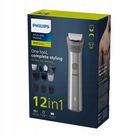 MG5940/15 Multigroom Seria 5000 Trymer 12w1: twarz, włosy i ciało Philips MG5940/15 Multigroom Seria 5000 Trymer 12w1: twarz, włosy i ciało Philips
