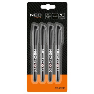 Marker budowlany, czarny, permanentny, wodoodporny, olejowy 4 szt NEO TOOLS