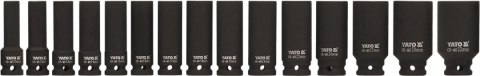 NASADKI UDAROWE KLUCZE NASADOWE DŁUGIE 1/2'' ZESTAW YT-1055 10-32MM 15el