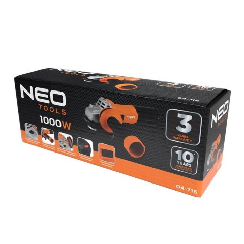 NEO Szlifierka kątowa 125mm z regulacją obrotów 1000W n.szybkomocuja 04-716 NEO Szlifierka kątowa 125mm z regulacją obrotów 1000W n.szybkomocuja 04-716