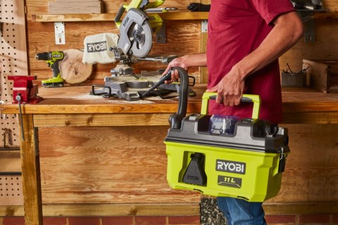 Odkurzacz przemysłowy do czyszczenia na mokro i sucho 18V ONE + RYOBI RV1811-0 Odkurzacz przemysłowy do czyszczenia na mokro i sucho 18V ONE + RYOBI RV1811-0
