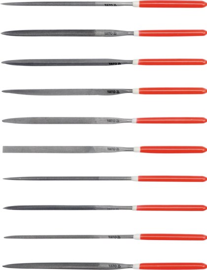 PILNIKI IGLAKI 160x75 mm ZESTAW 10 SZTUK KOMPLET DO METALU SOLIDNE YT-6164 YATO