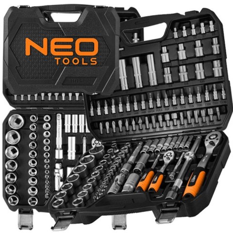 ZESTAW KLUCZY NASADOWYCH 110e 1/2" 1/4" TORX BITY SATYNA WALIZKA 10-211 NEO TOOLS
