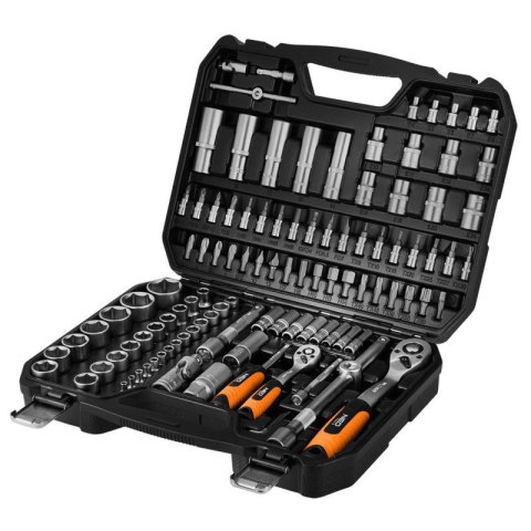 ZESTAW KLUCZY NASADOWYCH 110e 1/2" 1/4" TORX BITY SATYNA WALIZKA 10-211 NEO TOOLS